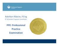 ppe professional practice examination agenda