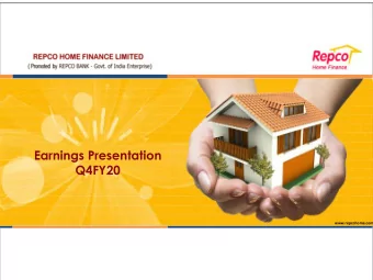 Earnings Presentation  Q4FY20  www.repcohome.com Earnings Presentation  July 2020  Agenda  Repco