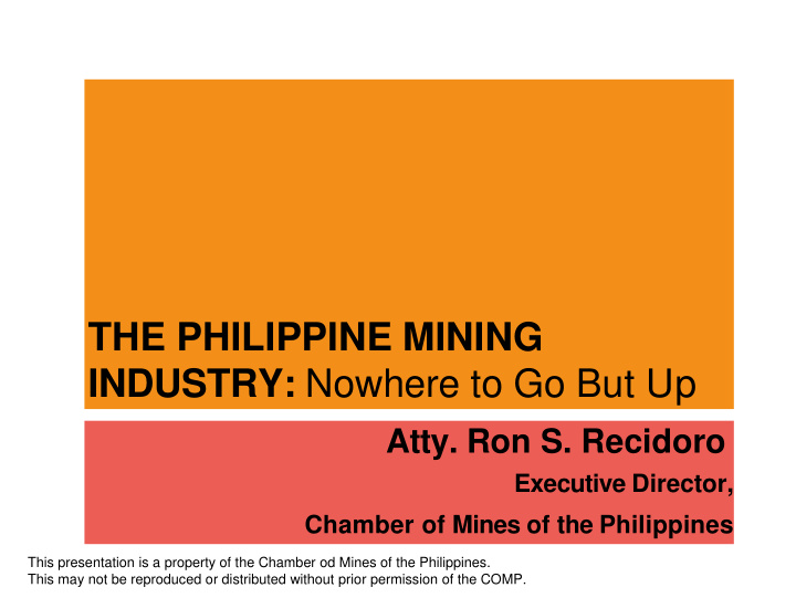 the philippine mining industry nowhere to go but up atty