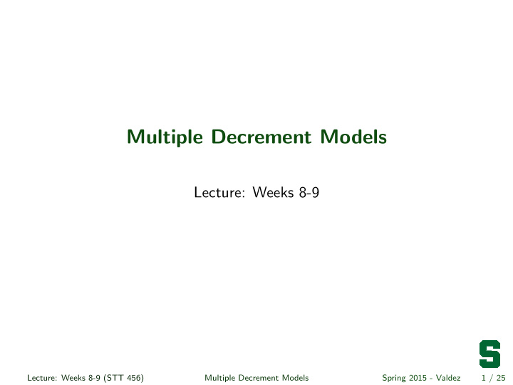 multiple decrement models