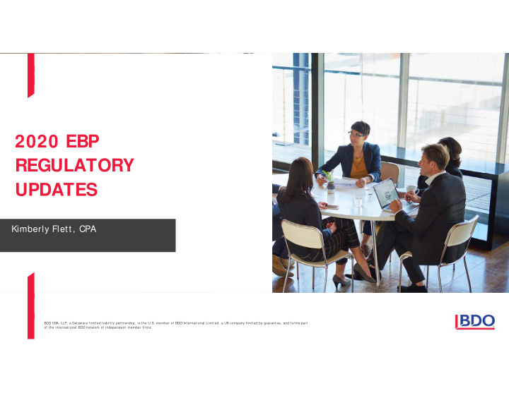 2020 ebp regulatory updates
