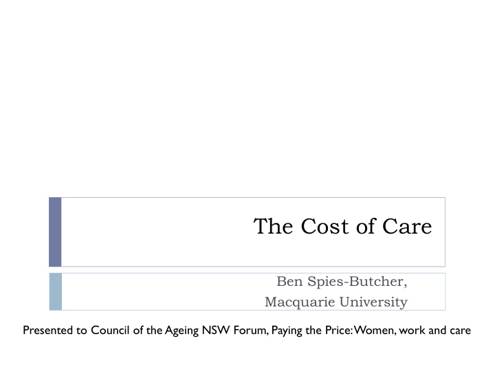 the cost of care