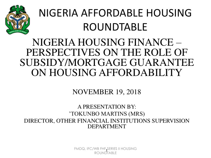 nigeria affordable housing roundtable