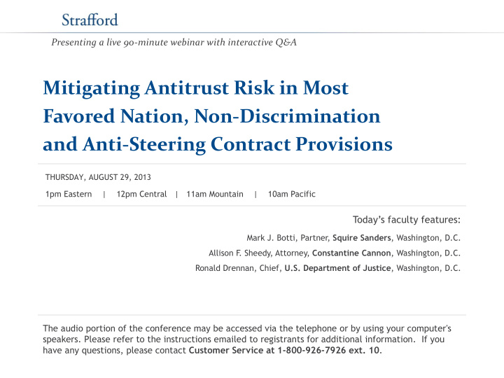 mitigating antitrust risk in most favored nation non
