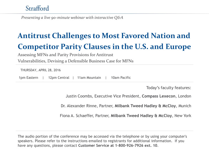 antitrust challenges to most favored nation and