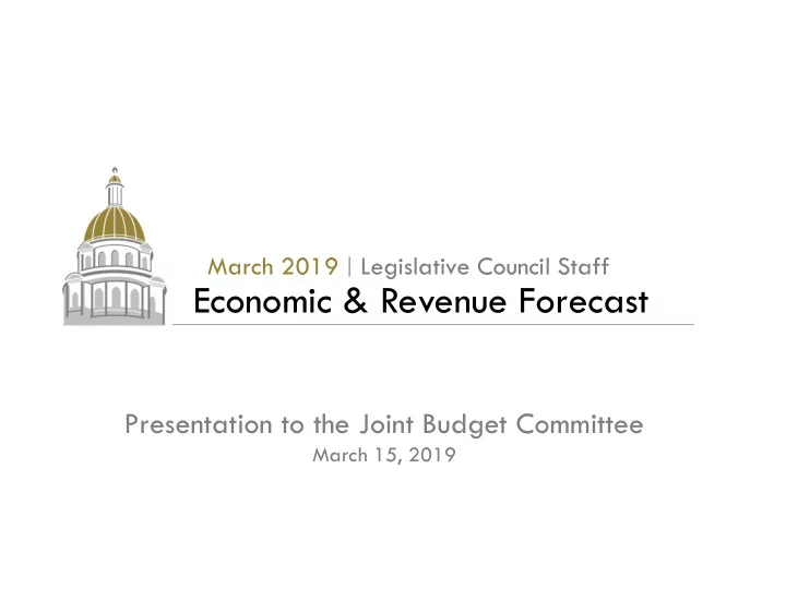 economic revenue forecast