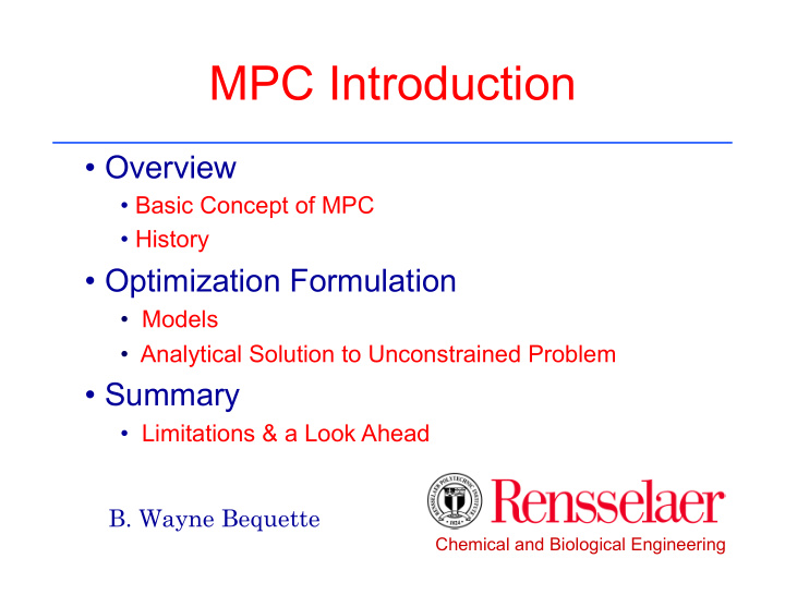 mpc introduction