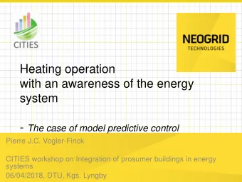 Heating operation  with an awareness of the energy  system - The case of model predictive control