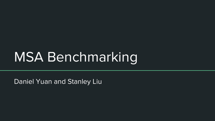 msa benchmarking