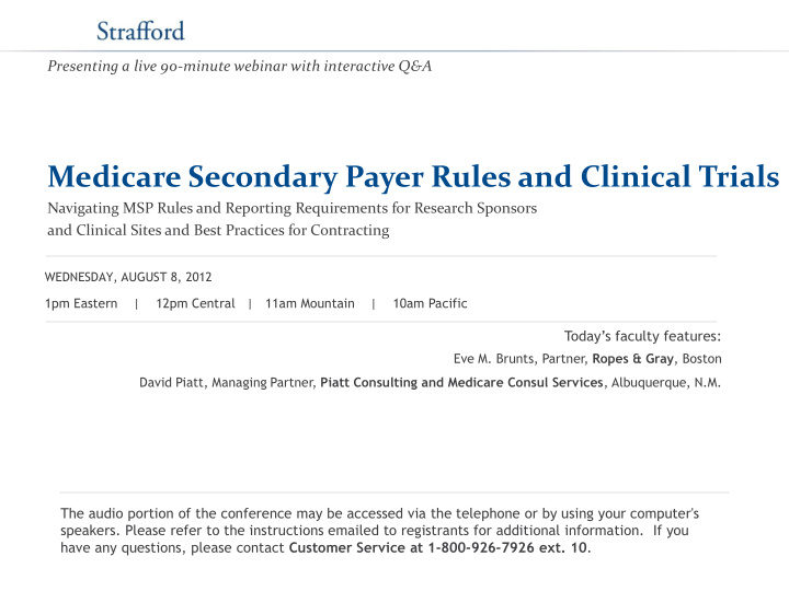 medicare secondary payer rules and clinical trials