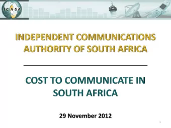 1  How does ICASA facilitate communications in  South Africa?  The Policy framework