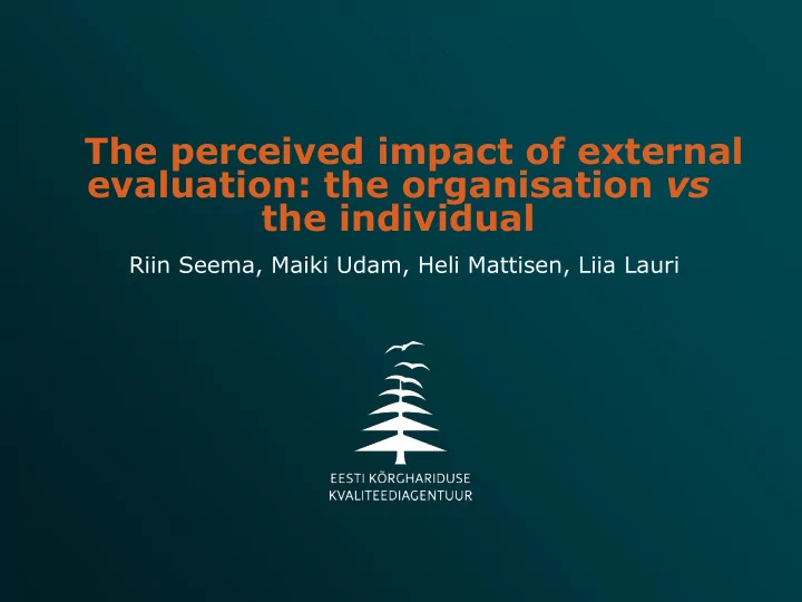 the perceived impact of external