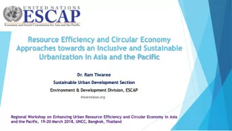Resource Efficiency and Circular Economy  Approaches towards an Inclusive and Sustainable