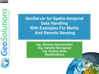 Data Handling  With Examples For MetOc And Remote Sensing  Ing. Simone Giannecchini  Ing. Daniele