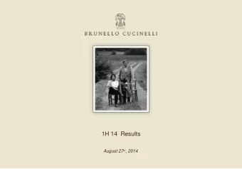 1H 14  Results August 27 th , 2014  First Half 2014 - Highlights  The results achieved in the first