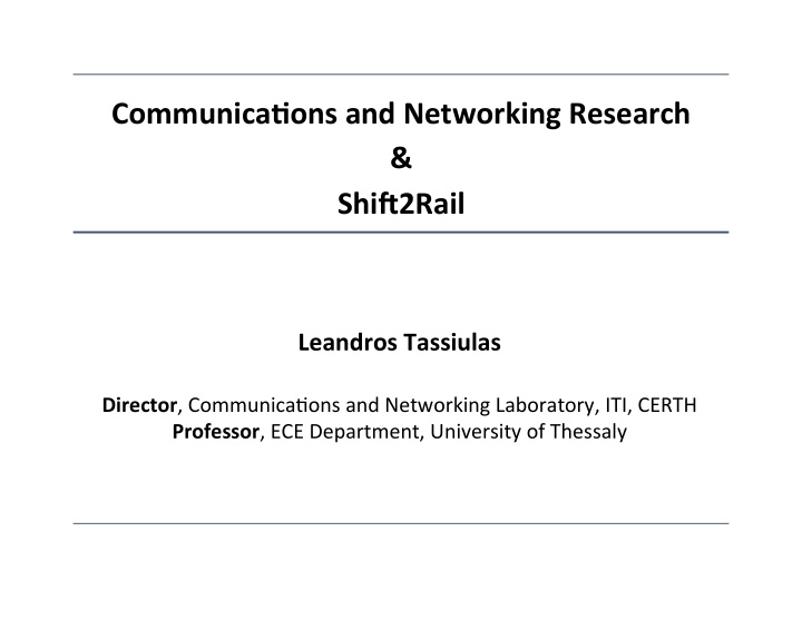 communica ons and networking research shi82rail