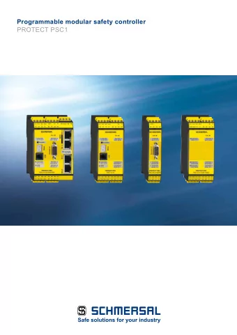 Programmable modular safety controller  PROTECT PSC1  Introduction  Heinz and Philip Schmersal,