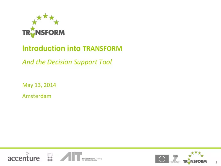 1 transform helps cities reach the eu energy 2020 targets