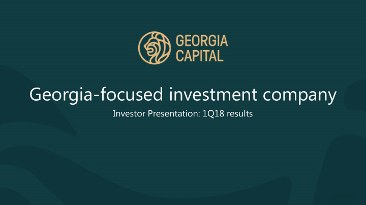 georgia focused investment company