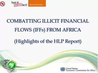 (Highlights of the HLP Report)  Background  Africa is estimated to be losing more than $50bn