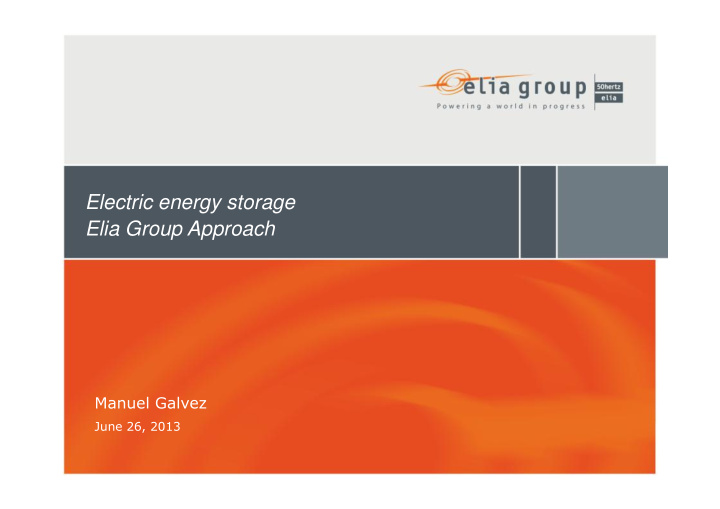 electric energy storage elia group approach