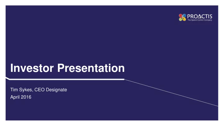 investor presentation