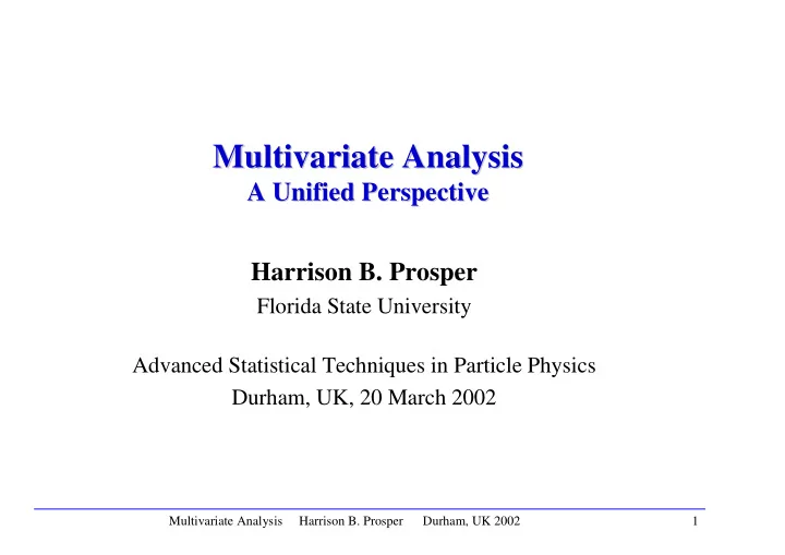 multivariate analysis multivariate analysis