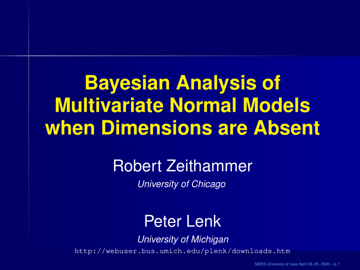 bayesian analysis of multivariate normal models when