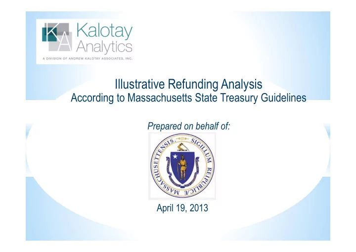 illustrative refunding analysis