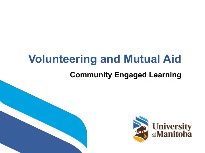 volunteering and mutual aid