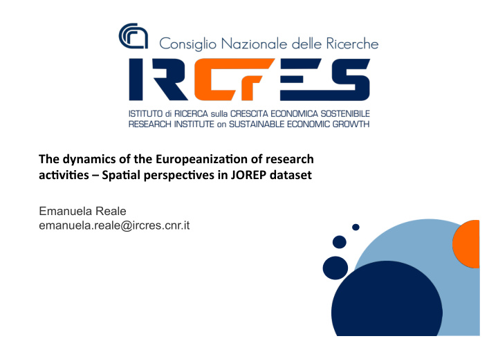 the dynamics of the europeaniza5on of research ac5vi5es