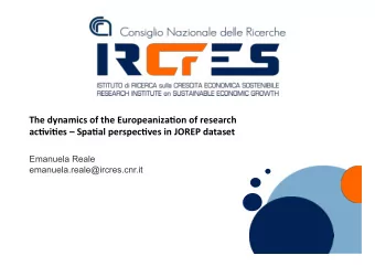 The  dynamics  of  the  Europeaniza5on  of  research    ac5vi5es
