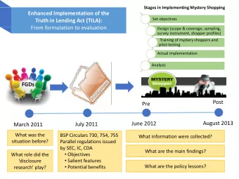 FGDs  Post  Pre  August 2013  June 2012  July 2011  March 2011  What was the  BSP Circulars 730,