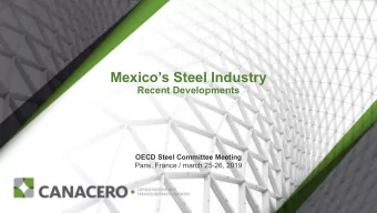 Mexicos Steel Industry  Recent Developments  OECD Steel Committee Meeting  Paris, France / march