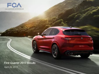 Firs  rst  t Qua  uart  rter  er 2017  17 Result  lts  April 26, 2017  Q1 2017 Results  Q2 2017
