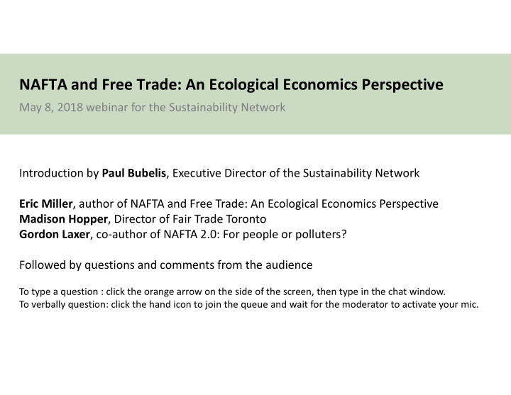 nafta and free trade an ecological economics perspective
