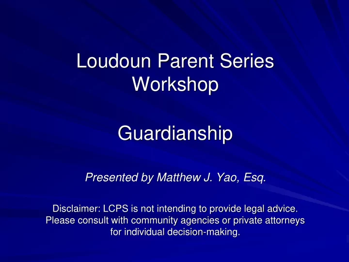 loudoun parent series