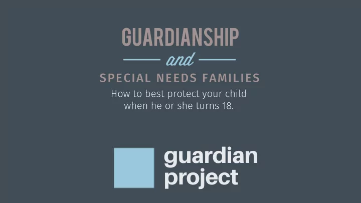guardian project agenda alternatives to guardianship what