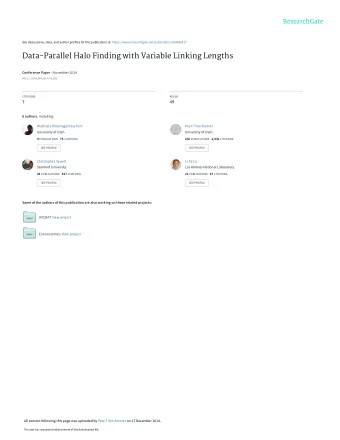 Data-Parallel Halo Finding with Variable Linking Lengths Conference Paper  November 2014  DOI: