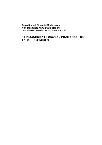 Consolidated Financial Statements  With Independent Auditors Report  Years Ended December 31,