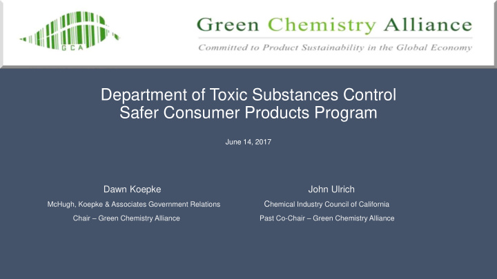 department of toxic substances control safer consumer