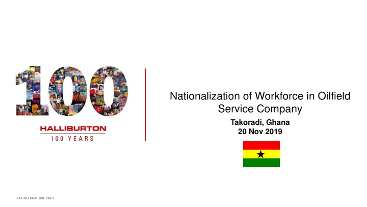 nationalization of workforce in oilfield