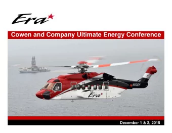 Cowen and Company Ultimate Energy Conference  0  December 1 &amp; 2, 2015  Cautionary Statement