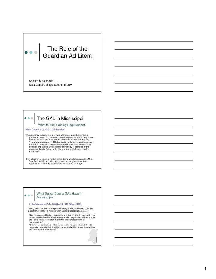 the role of the guardian ad litem