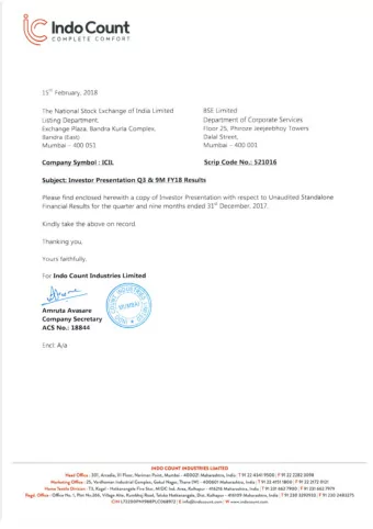 Investor Presentation  Q3FY18, February 2018  Safe Harbor This presentation and the accompanying