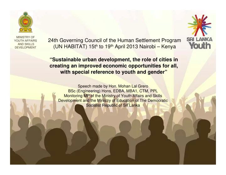 24th governing council of the human settlement program