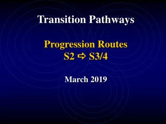 Transition Pathways  Progression Routes S2 a S3/4  March 2019  Before You Make Your Choices Making
