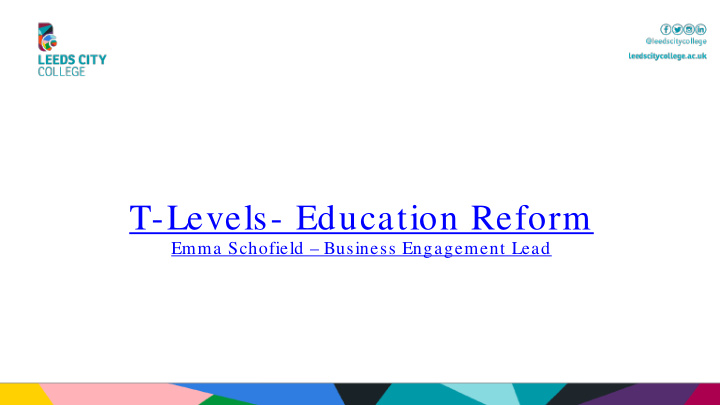 t levels education reform