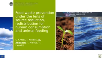 Food waste prevention  under the lens of  source reduction,  redistribution for  human consumption