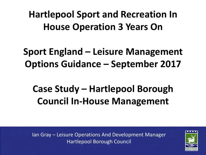 options guidance september 2017 case study hartlepool